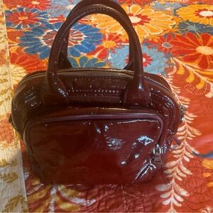 PRADA- Bordeaux Leather Bag Authentic Wine Red Medium Italy